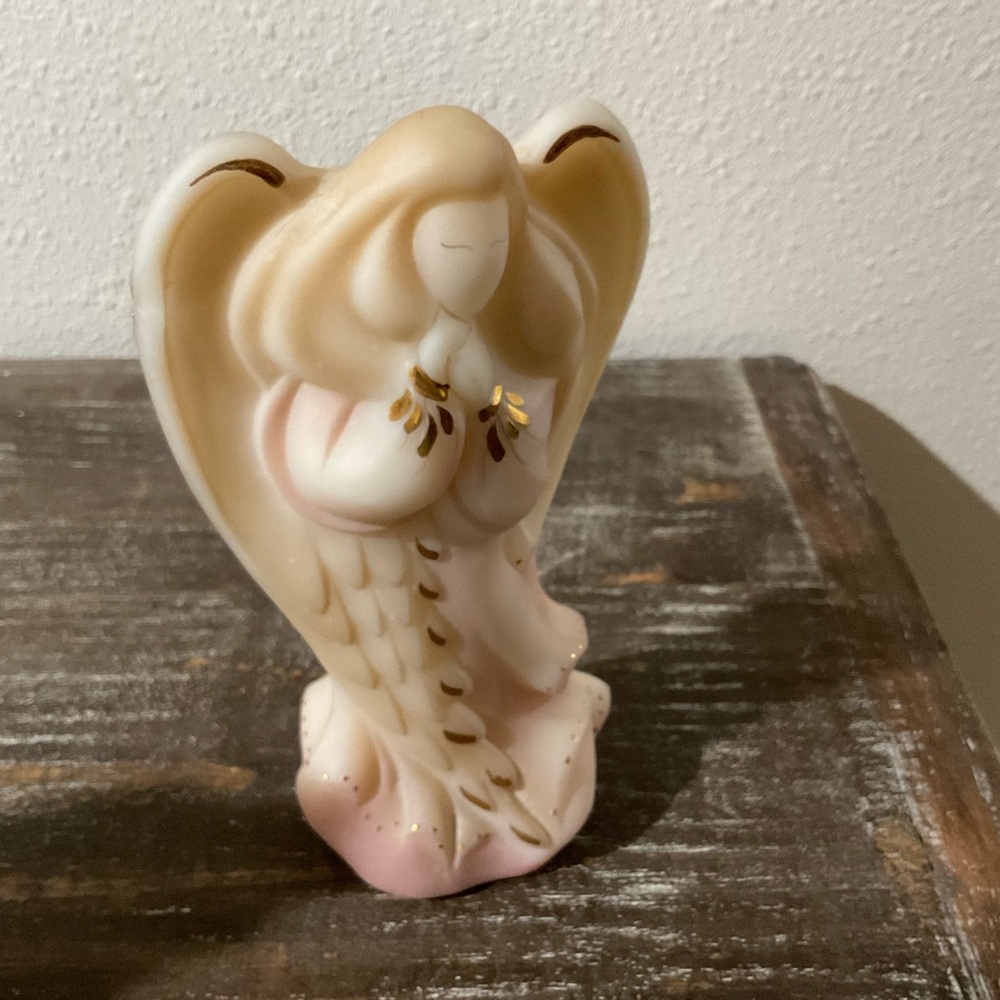 Fenton Burmese hand painted and air brushed Angel